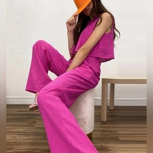 Commense Hot Pink 2-Piece Pant Set